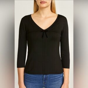 VINTAGE Y2K Black Sequin Knit Top